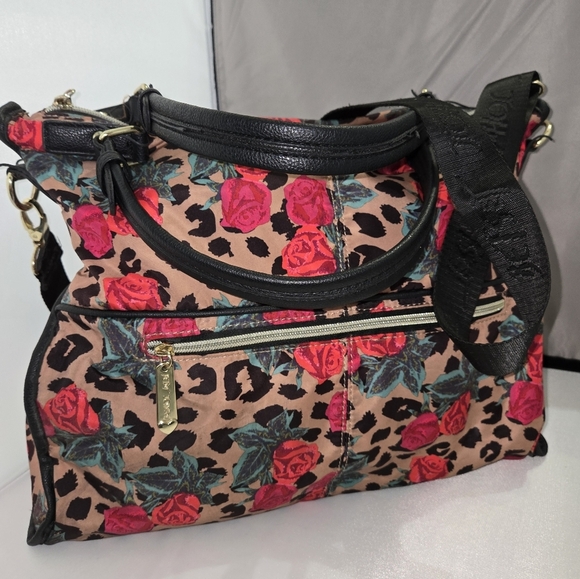Betsey Johnson Floral Leopard Print Shoulder Bag - Picture 4 of 5